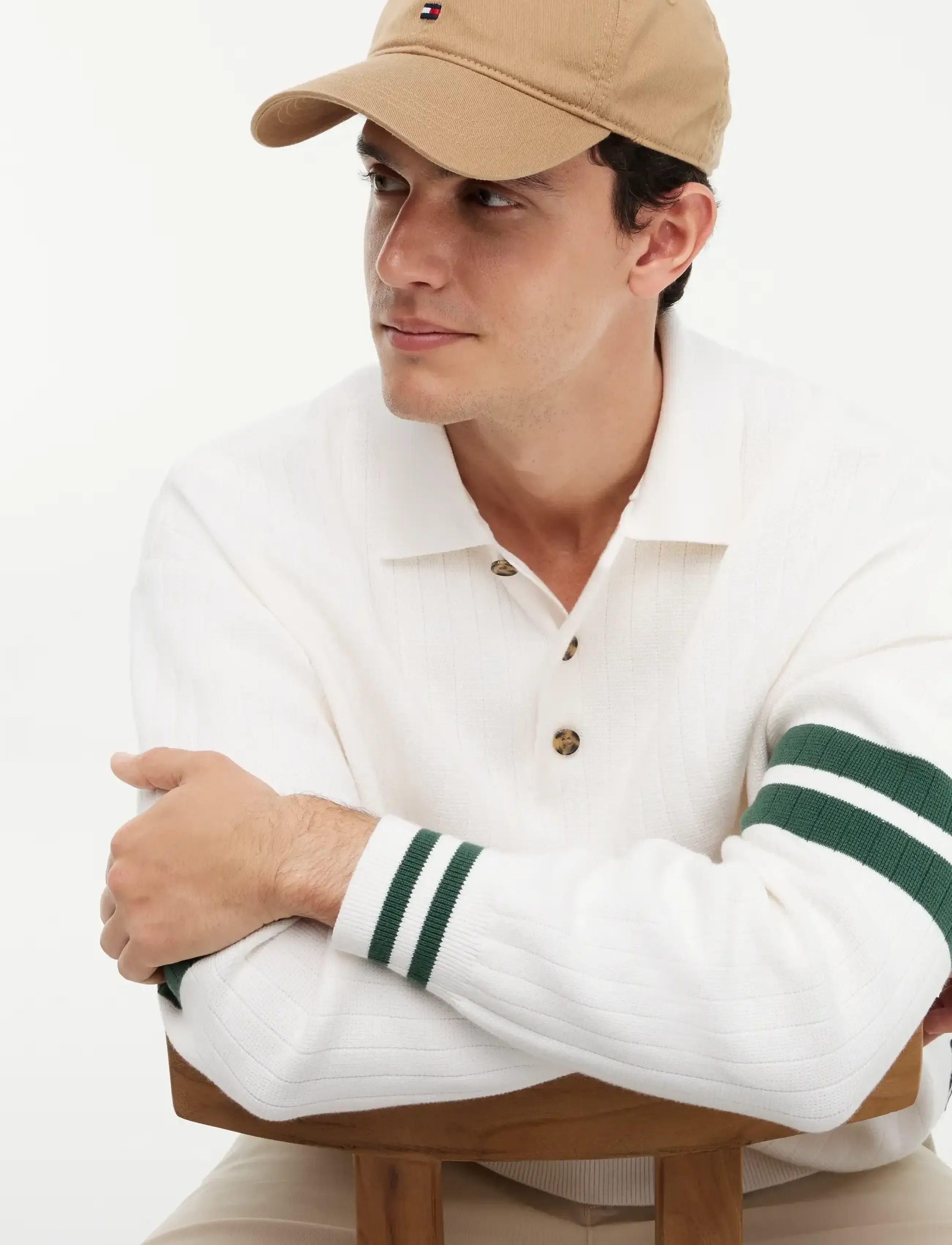 Tommy Jeans - TJM  90S CBLOCK KNITTED POLO - ancient white - 3