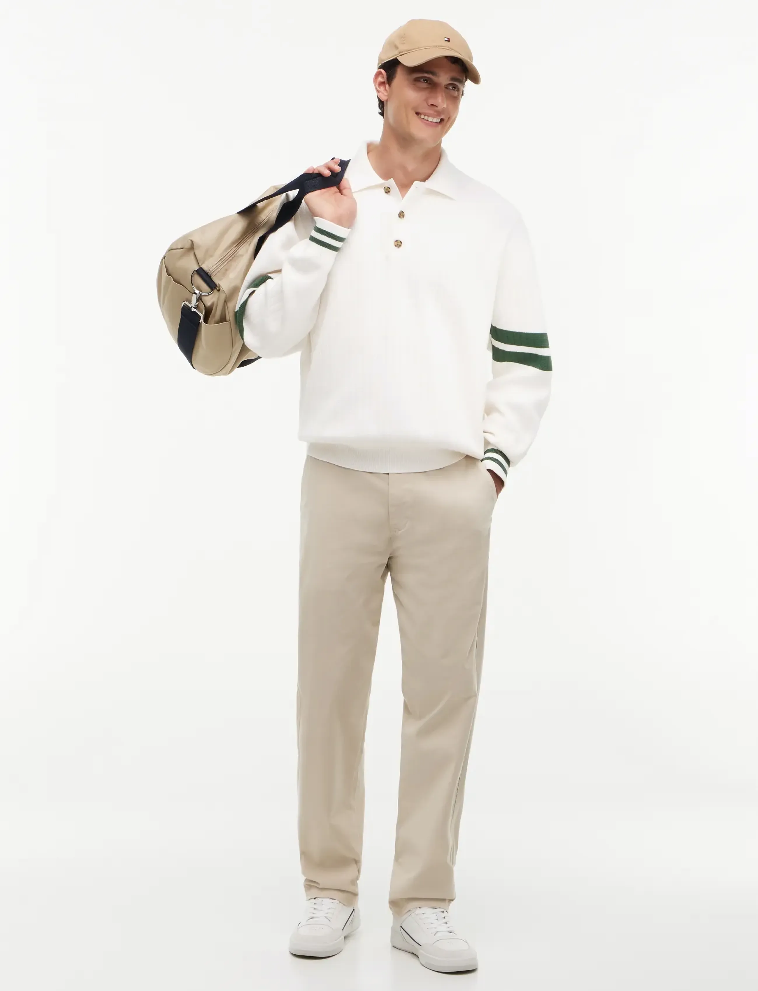 Tommy Jeans - TJM  90S CBLOCK KNITTED POLO - ancient white - 4
