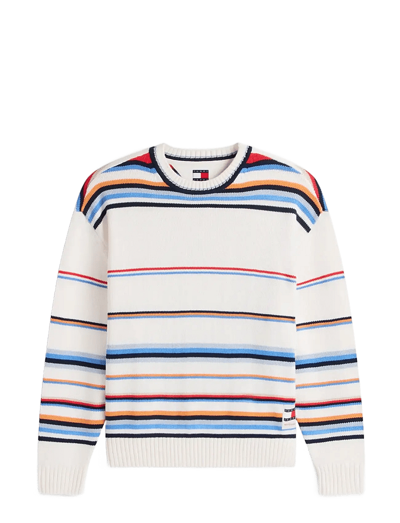 Tommy Jeans - TJM 90S MULTI STRIPES SWEATER - rundhalsad - ancient white multi - 1