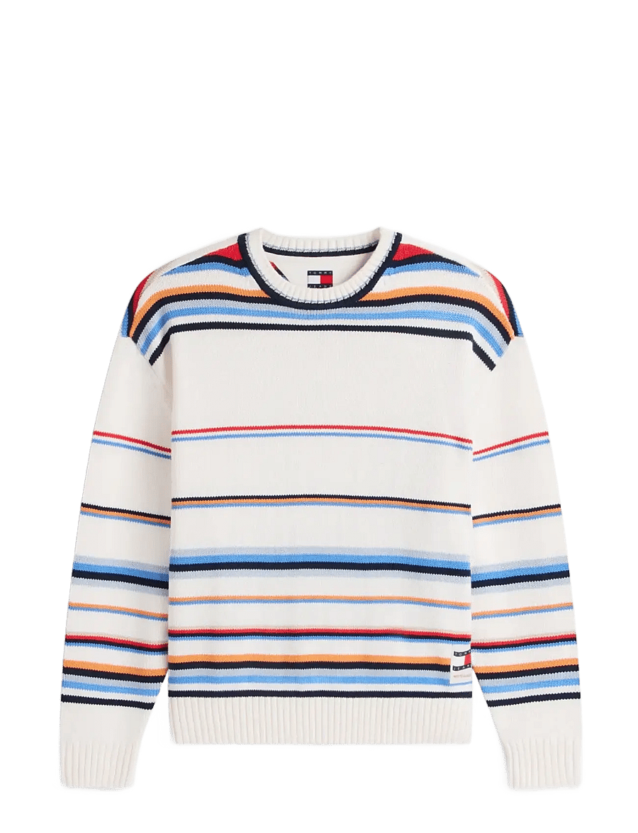 Tommy Jeans - TJM 90S MULTI STRIPES SWEATER - round necks - ancient white multi - 1