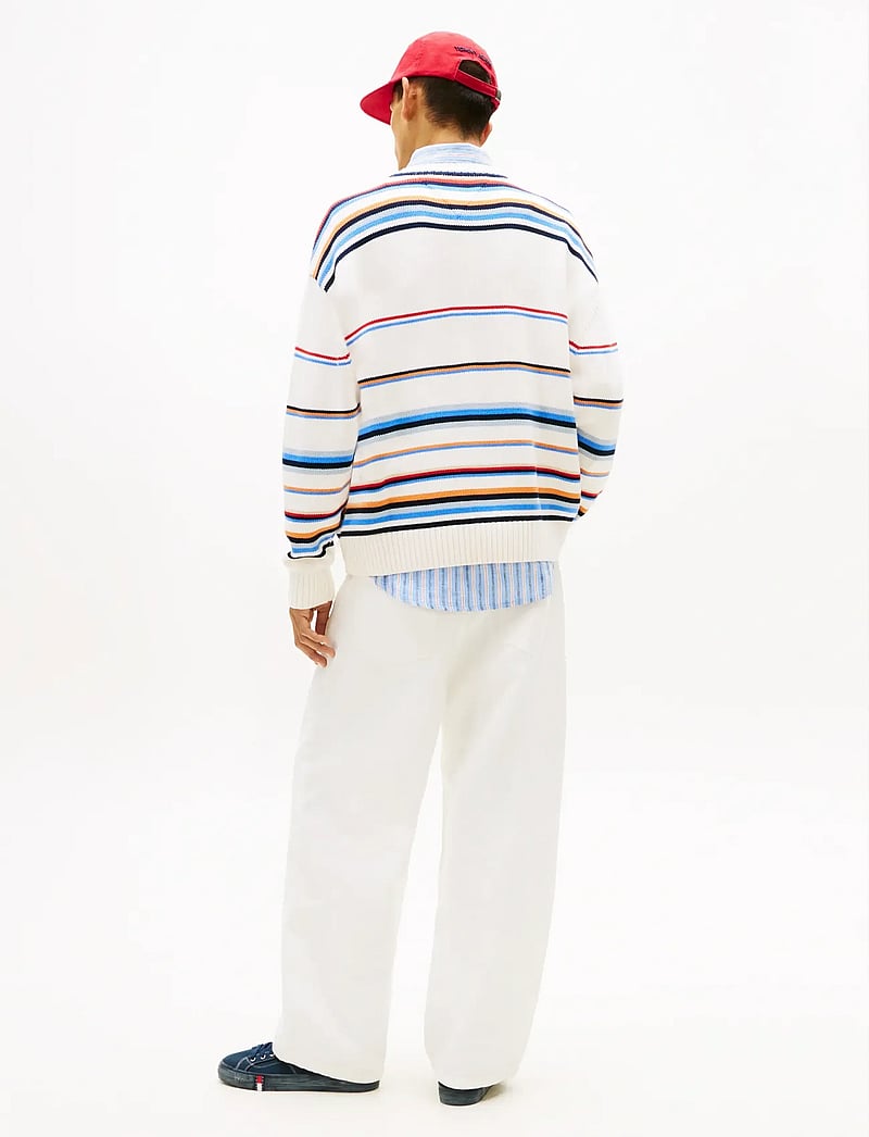 Tommy Jeans - TJM 90S MULTI STRIPES SWEATER - rundhalsad - ancient white multi - 2