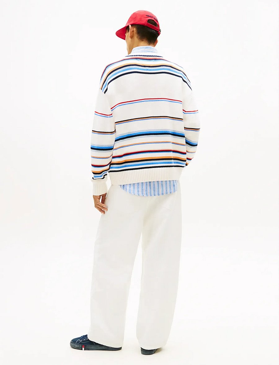 Tommy Jeans - TJM 90S MULTI STRIPES SWEATER - round necks - ancient white multi - 2