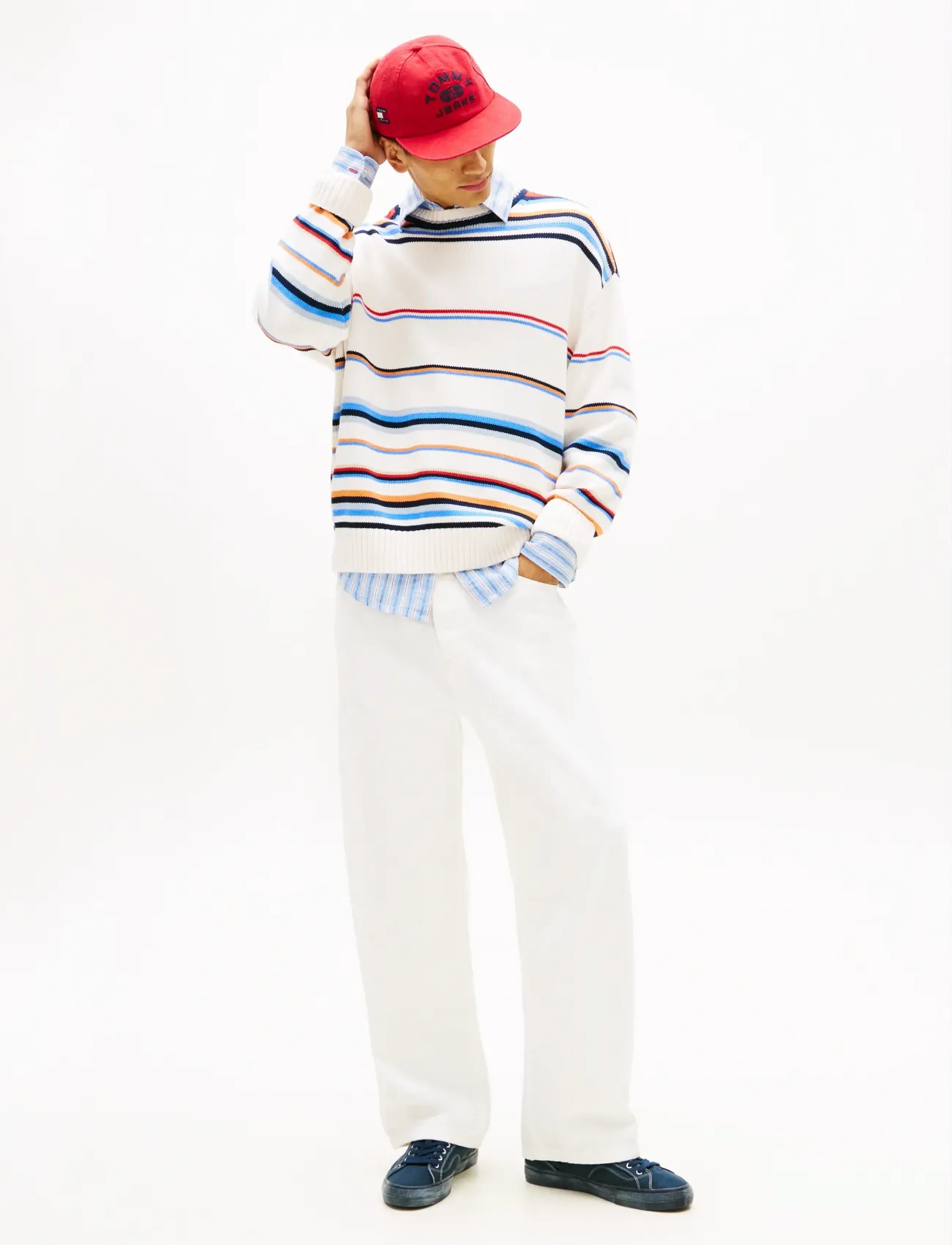 Tommy Jeans - TJM 90S MULTI STRIPES SWEATER - rundhals - ancient white multi - 3