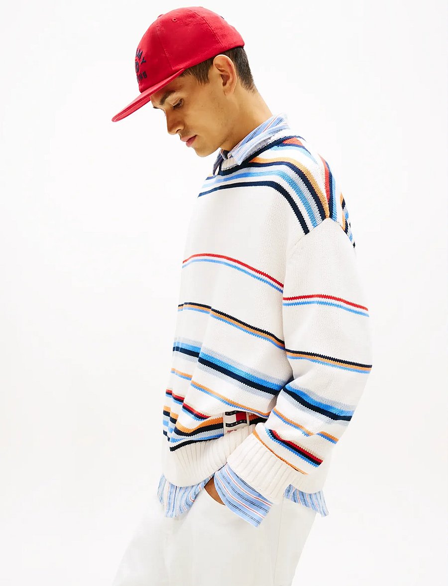 Tommy Jeans - TJM 90S MULTI STRIPES SWEATER - round necks - ancient white multi - 4