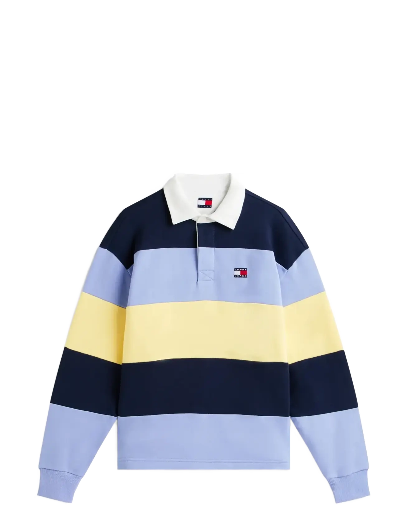 Tommy Jeans TJM RLX BADGE STRIPE RUGBY - Poloer - D N NAVY NORDIC IRIS CITRONELLA / blue