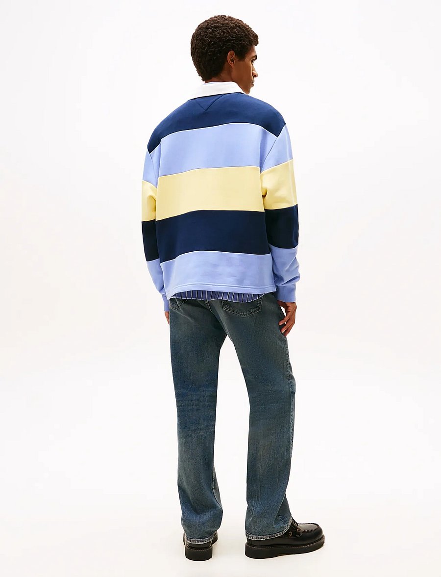 Tommy Jeans - TJM RLX BADGE STRIPE RUGBY - langärmelig - d n navy nordic iris citronella - 3