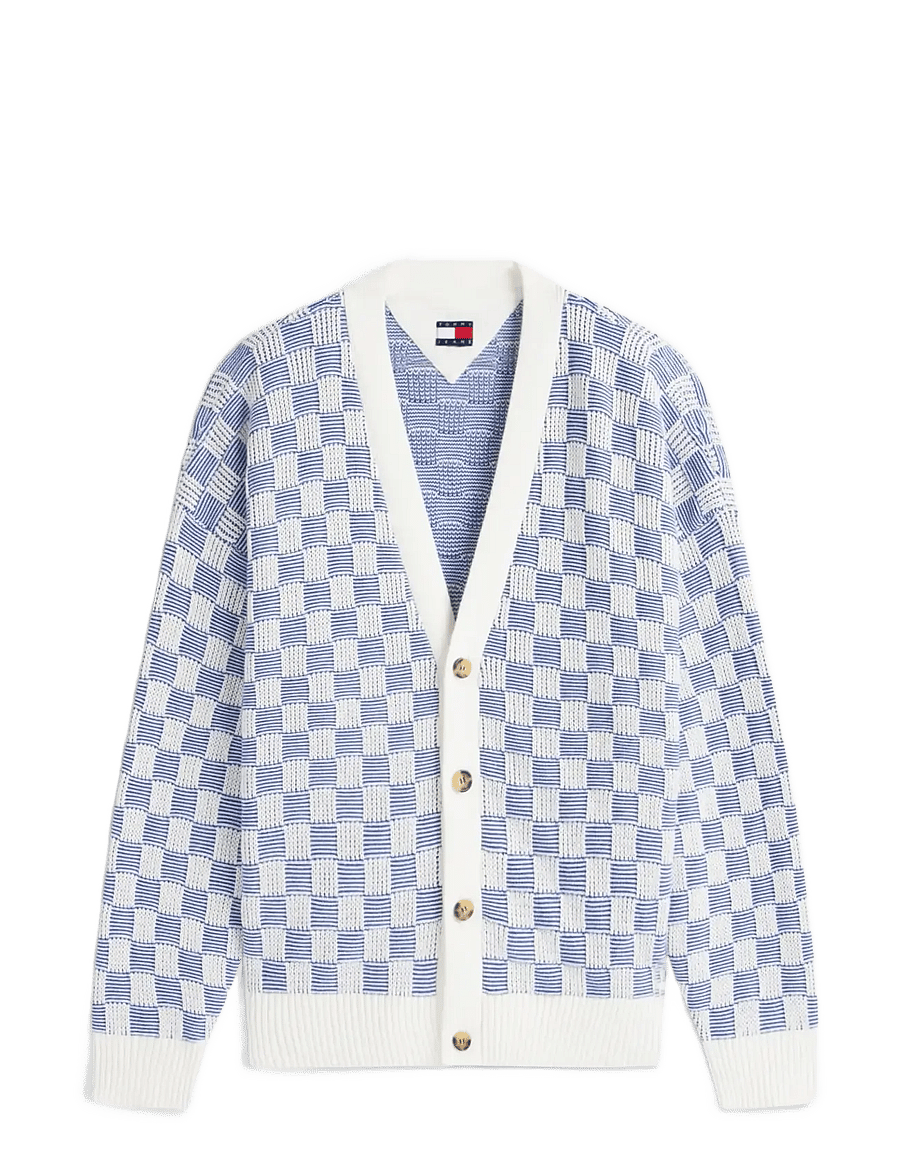 Tommy Jeans - TJM RLX TEXTURE CARDI - strickjacken - fizzy blue - 1