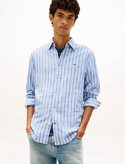 Tjm Reg Linen Mx Strp Shirt Ext - Casual