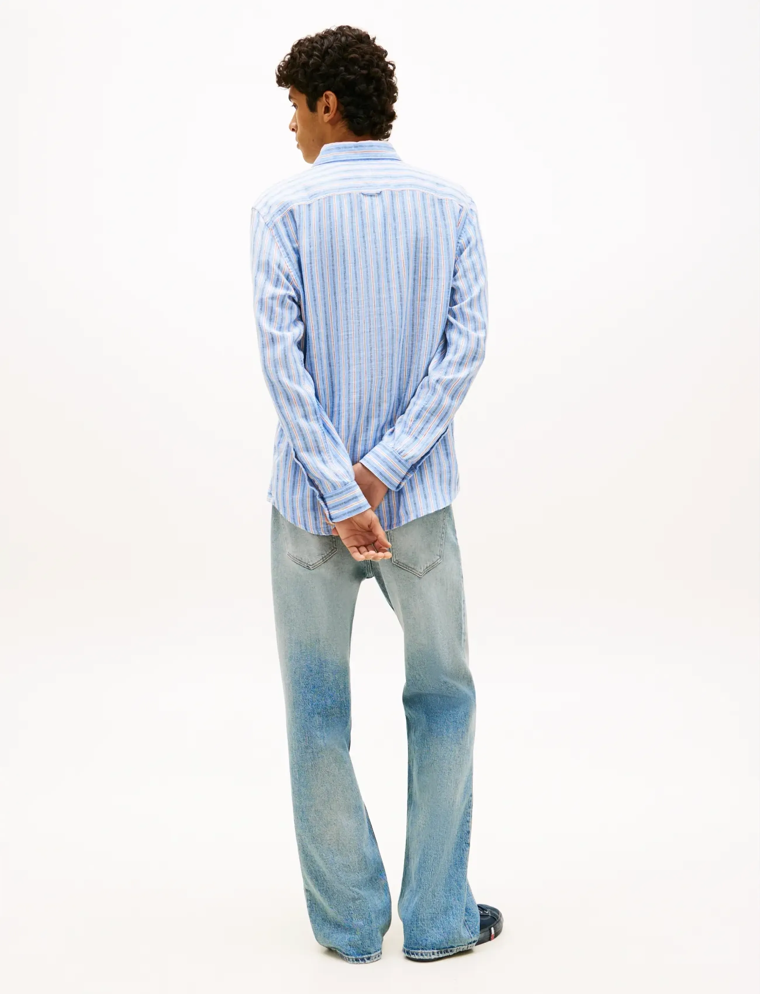 Tommy Jeans - TJM REG LINEN MX STRP SHIRT EXT - striped shirts - blue twilight stripes - 2
