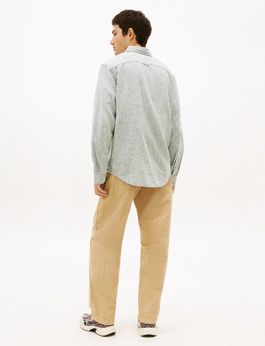 Tommy Jeans - TJM REG LINEN MX STRP SHIRT EXT - gestreifte hemden - shadow pine stripes - 2