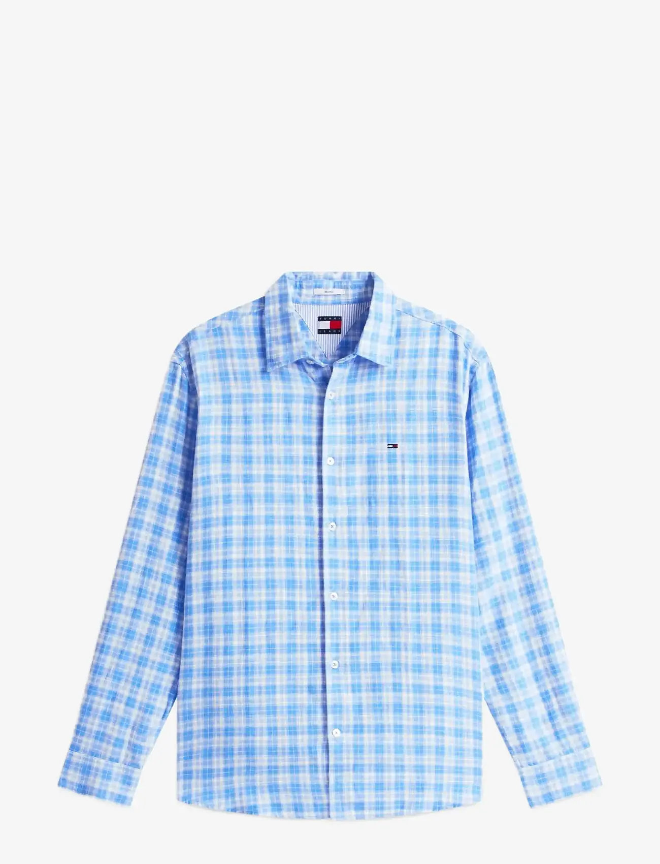 Tommy Jeans - TJM RLX LINEN BLEND CHECK SHIRT - checkered shirts - blue twilight small check - 1