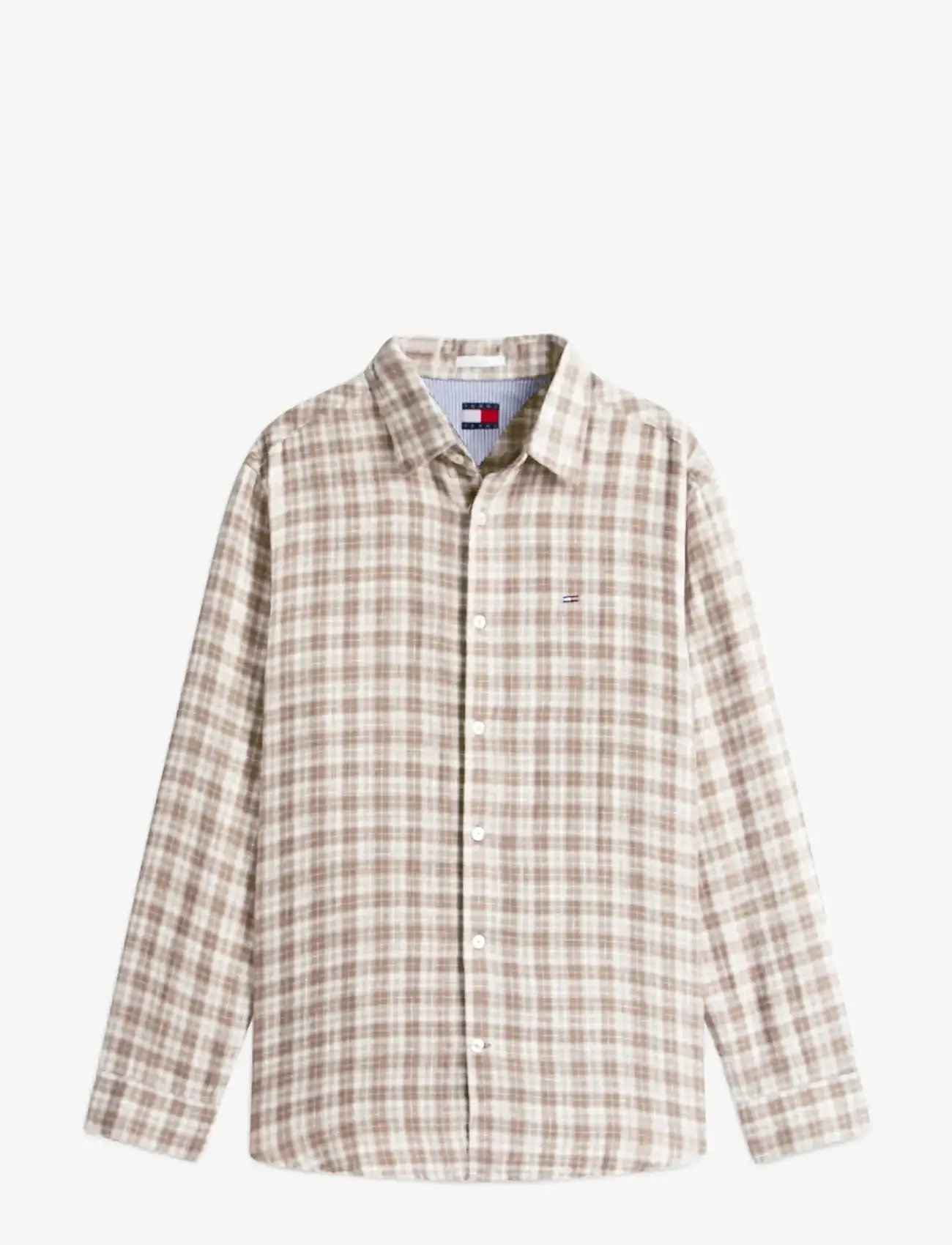 Tommy Jeans - TJM RLX LINEN BLEND CHECK SHIRT - checkered shirts - ivy mink small check - 1