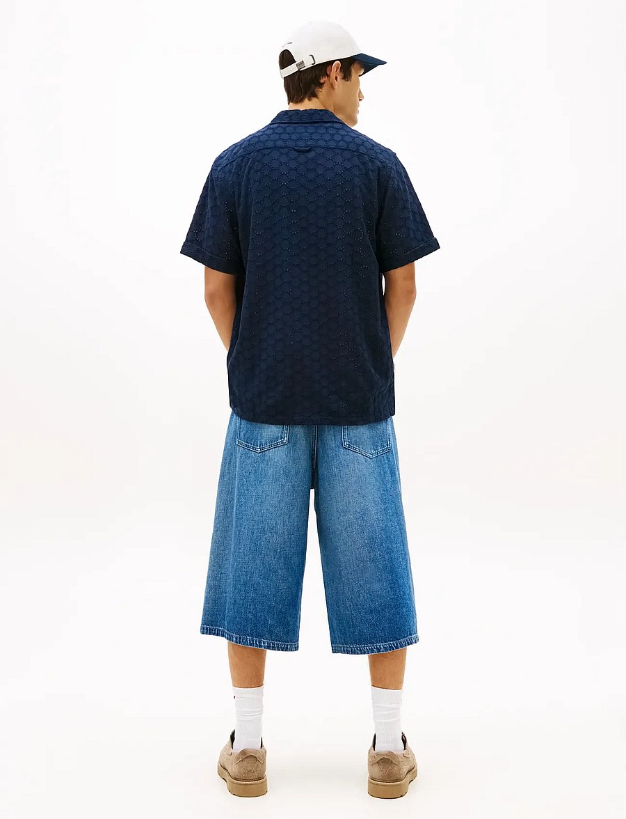 Tommy Jeans - TJM REG EMBRODRD SS SHIRT - kurzarmhemden - dark night navy - 2