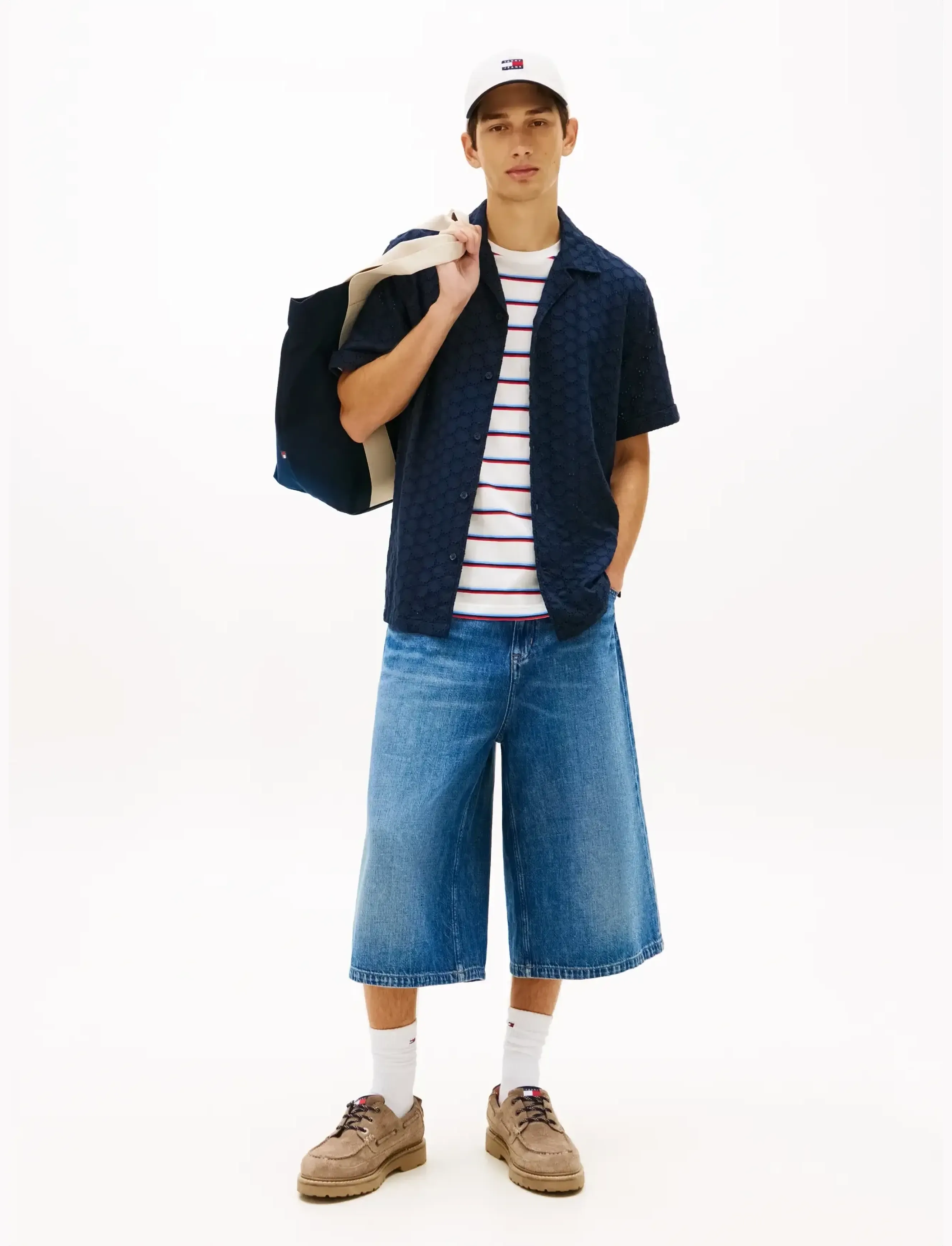 Tommy Jeans - TJM REG EMBRODRD SS SHIRT - lühikeste varrukatega särgid - dark night navy - 3