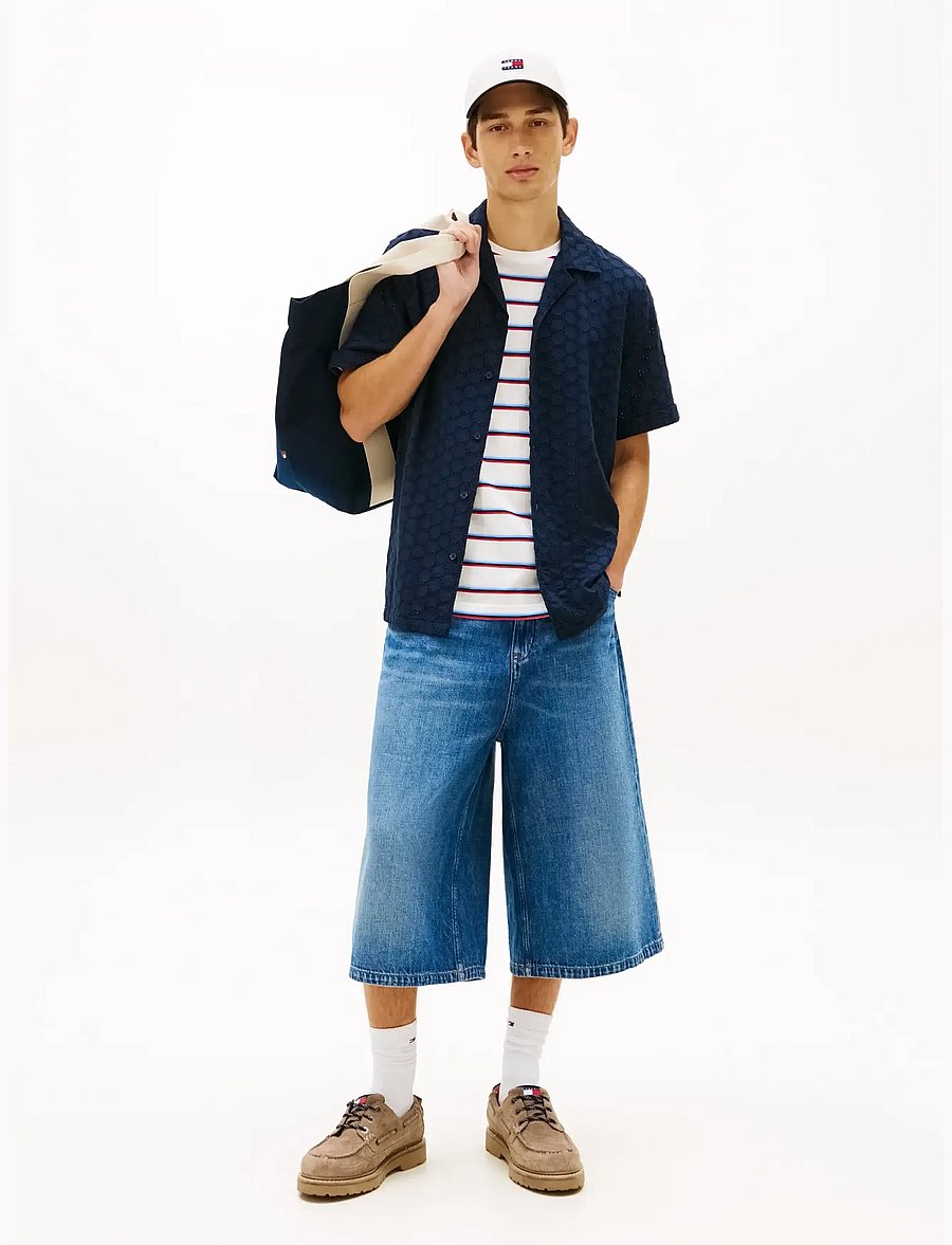 Tommy Jeans - TJM REG EMBRODRD SS SHIRT - kurzarmhemden - dark night navy - 3