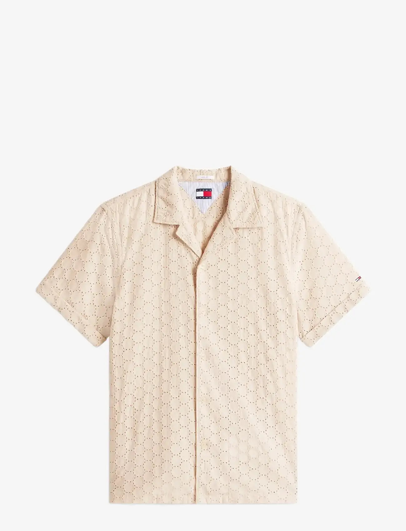 Tommy Jeans - TJM REG EMBRODRD SS SHIRT - kortærmede skjorter - white clay - 1