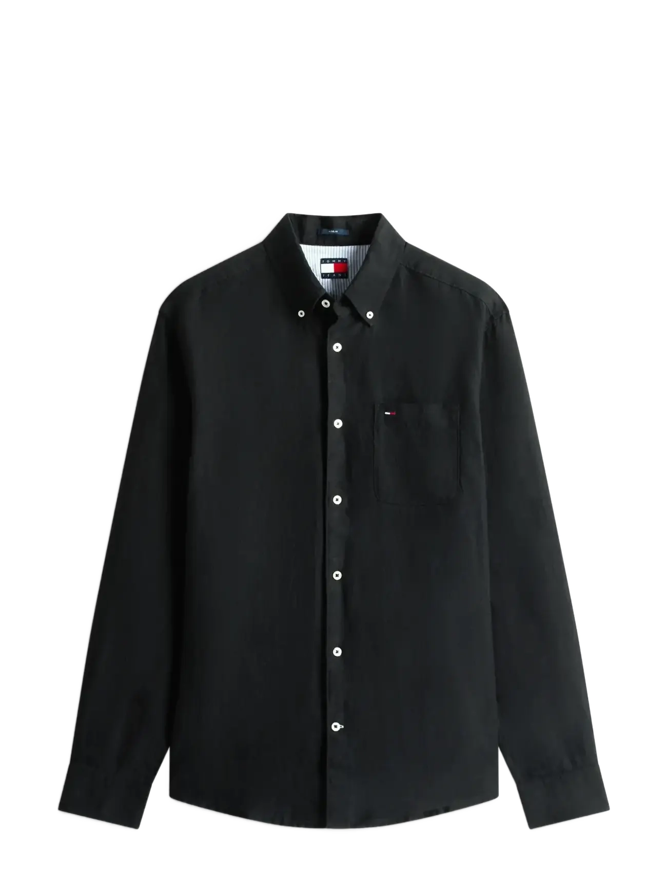 Tommy Jeans TJM REG LINEN SHIRT - Skjorter - BLACK / black
