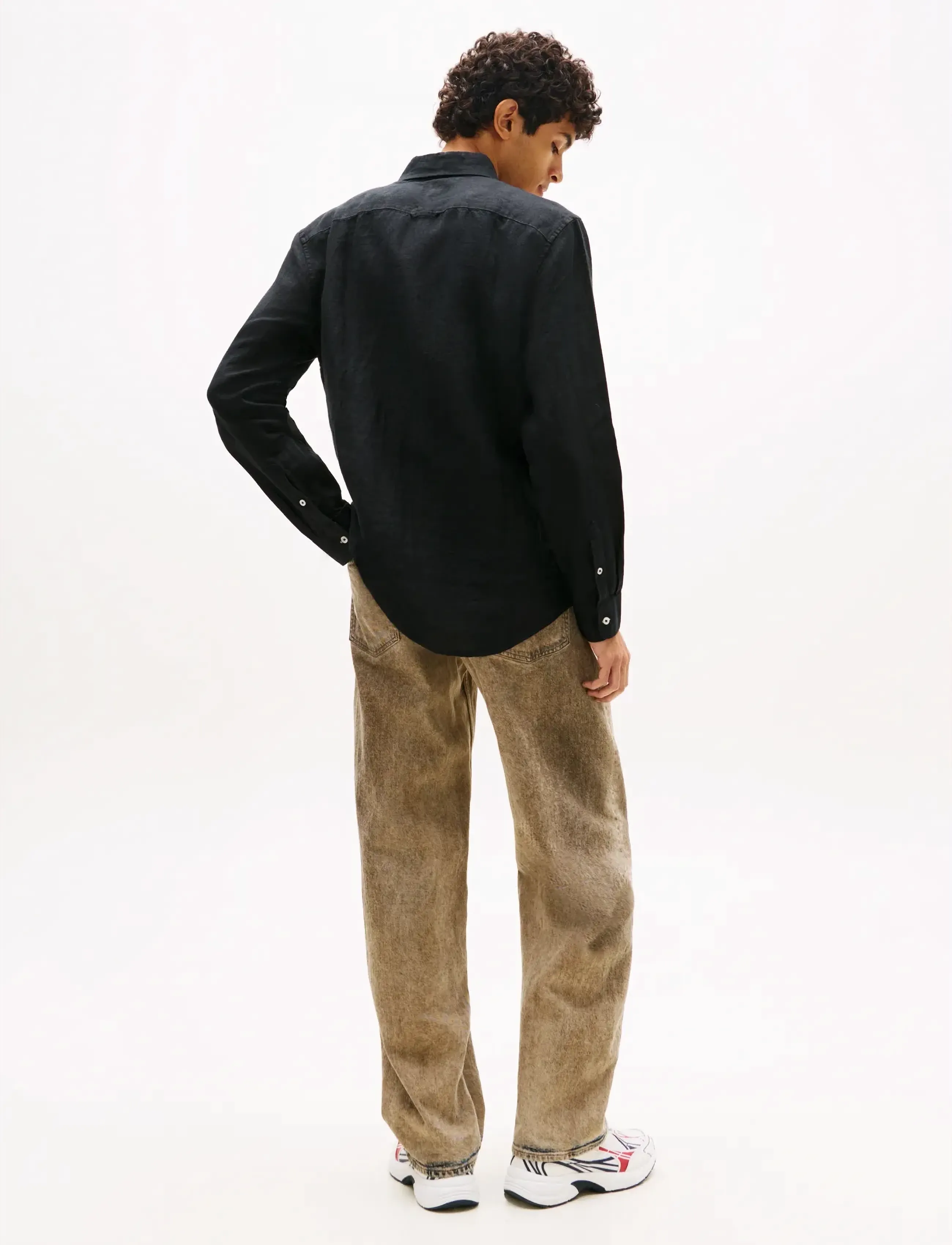 Tommy Jeans - TJM REG LINEN SHIRT - chemises de lin - black - 2