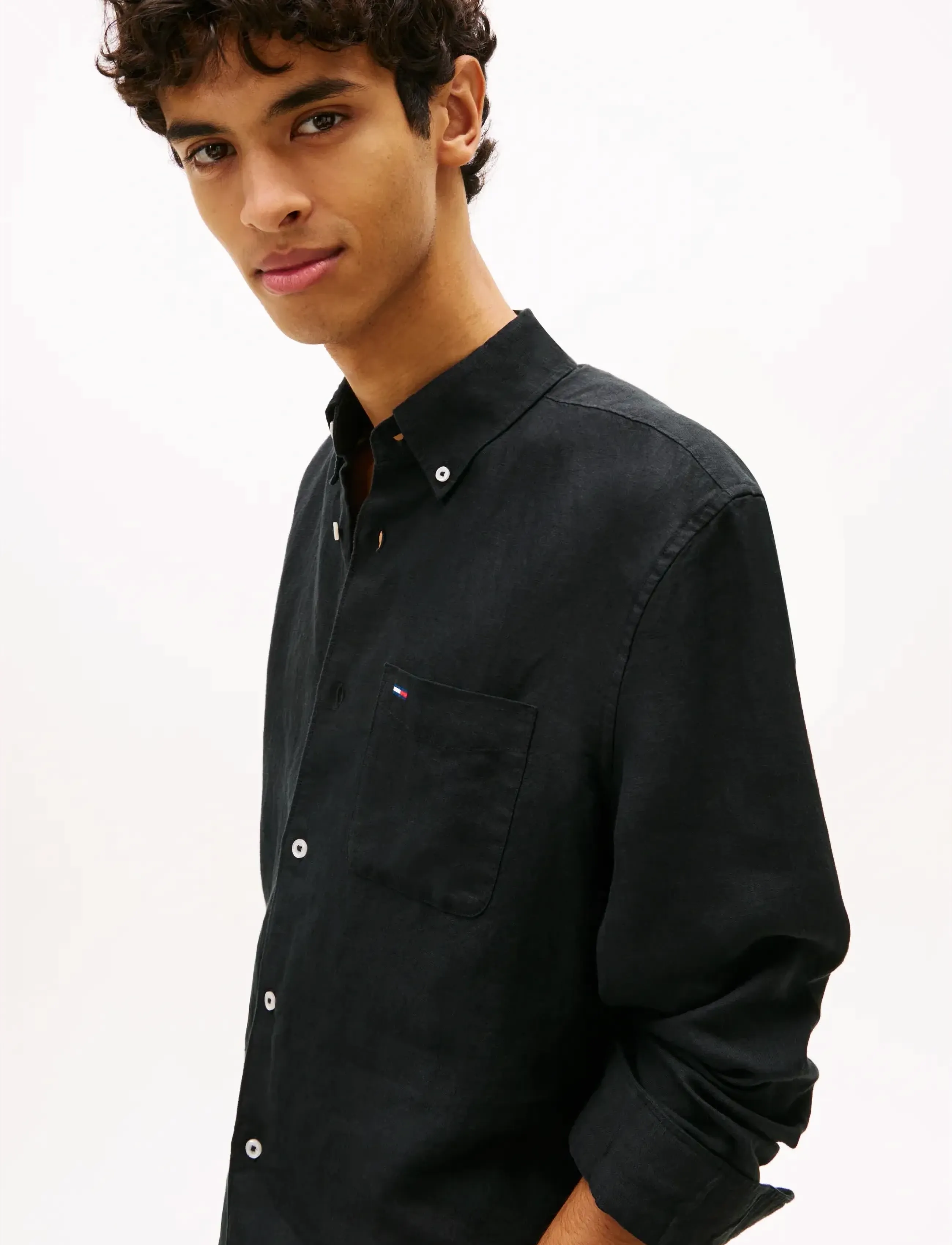 Tommy Jeans - TJM REG LINEN SHIRT - chemises de lin - black - 4