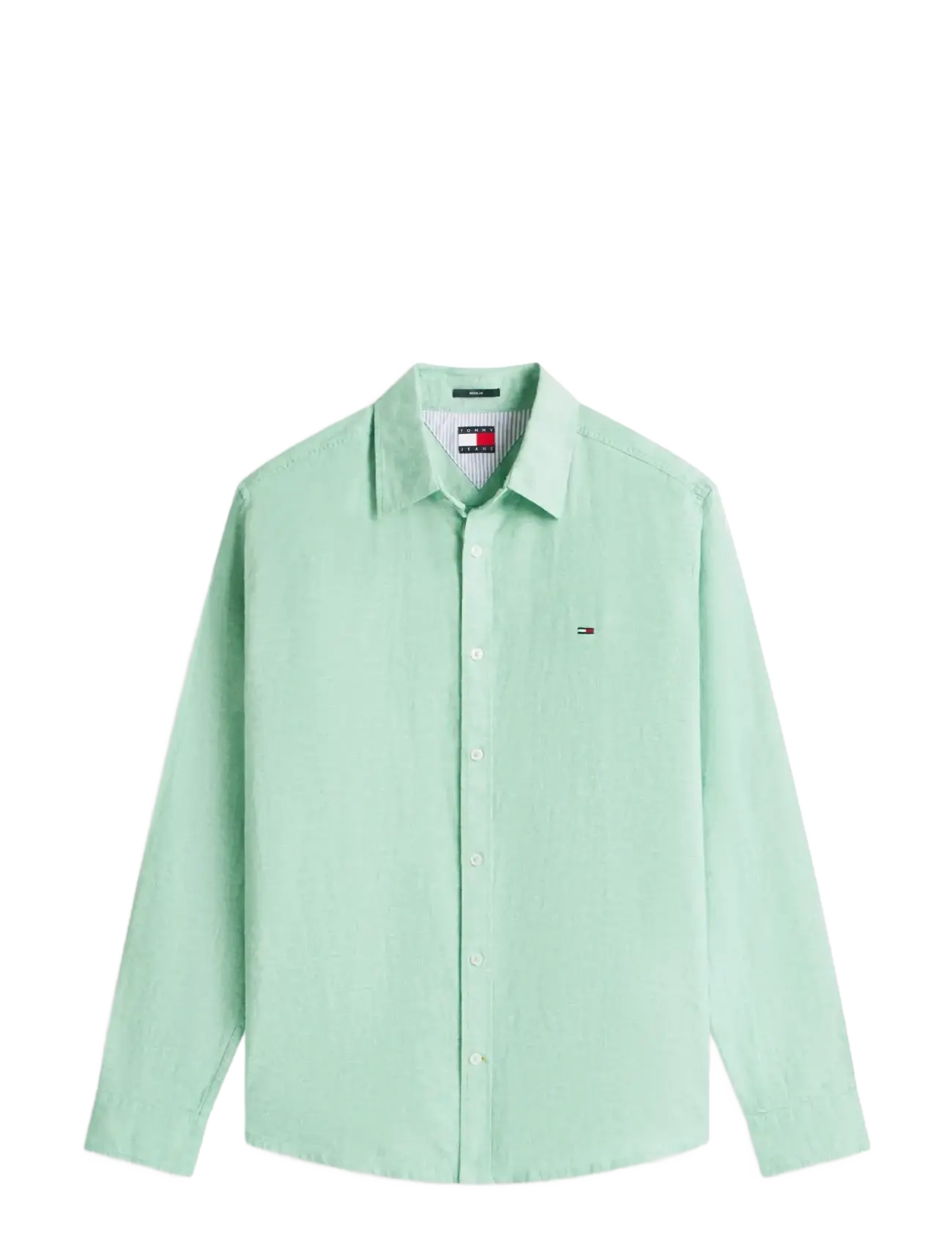 Tommy Jeans TJM REG LINEN BLEND SHIRT EXT - Skjorter - BAHAMA GREEN / green
