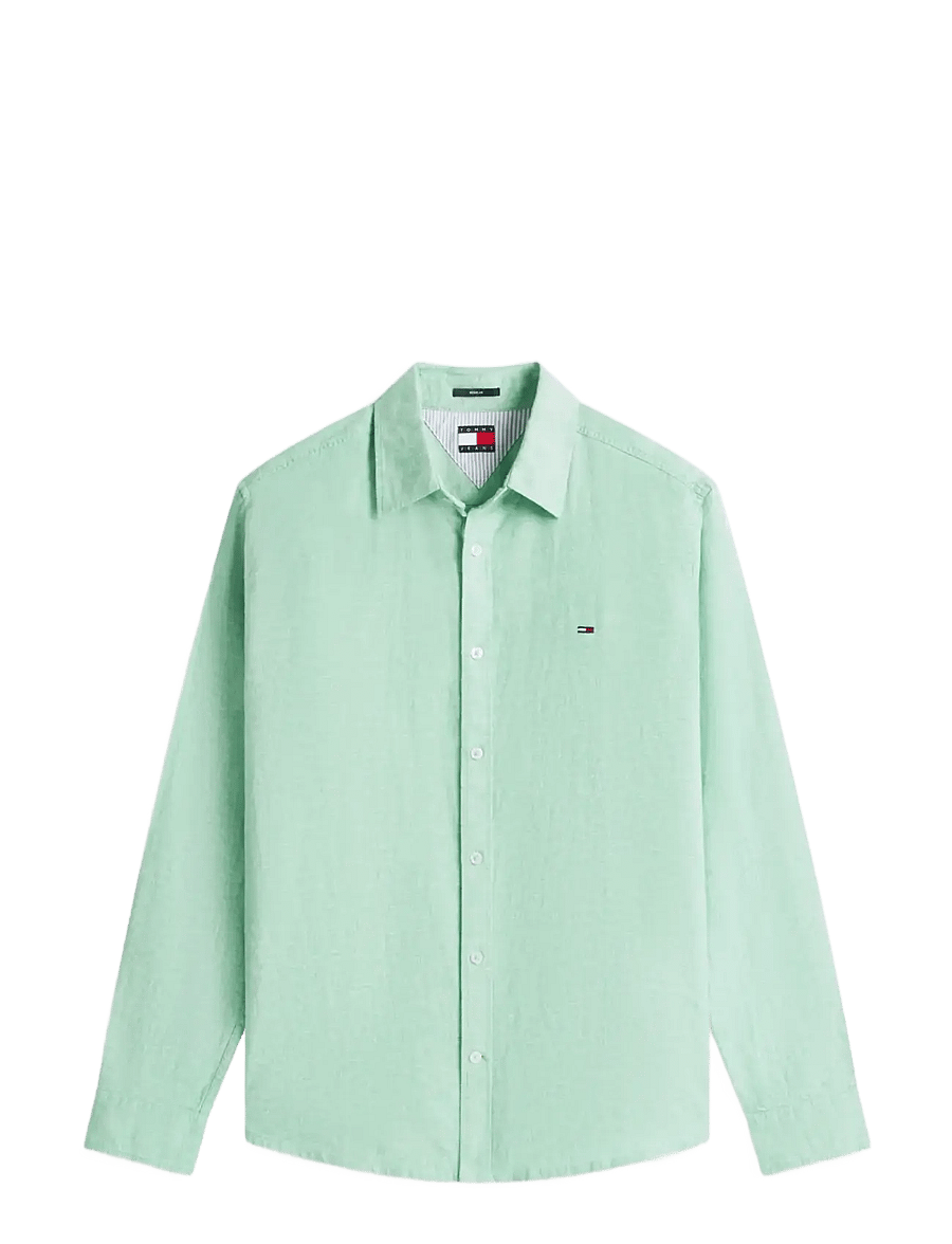 Tommy Jeans - TJM REG LINEN BLEND SHIRT EXT - leinenhemden - bahama green - 1