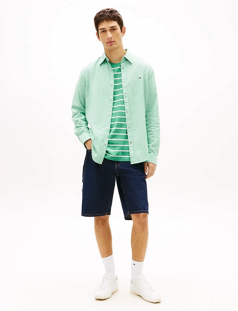Tommy Jeans - TJM REG LINEN BLEND SHIRT EXT - leinenhemden - bahama green - 3