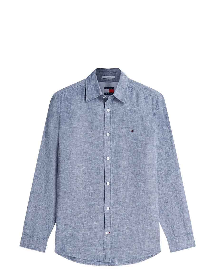 Tommy Jeans - TJM REG LINEN BLEND SHIRT EXT - leinenhemden - blue storm - 1