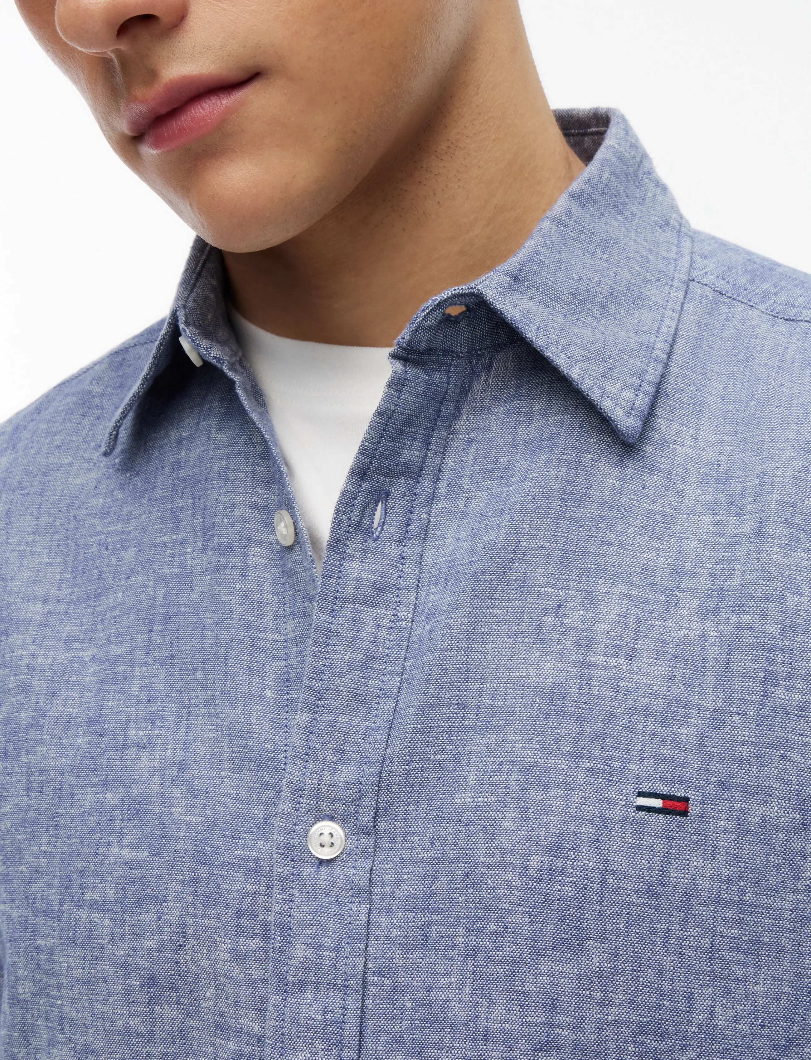 Tommy Jeans - TJM REG LINEN BLEND SHIRT EXT - linneskjortor - blue storm - 3