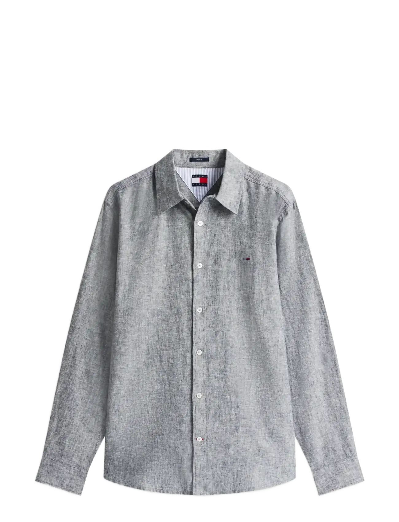 Tommy Jeans TJM REG LINEN BLEND SHIRT EXT - Skjorter - DARK NIGHT NAVY / grey