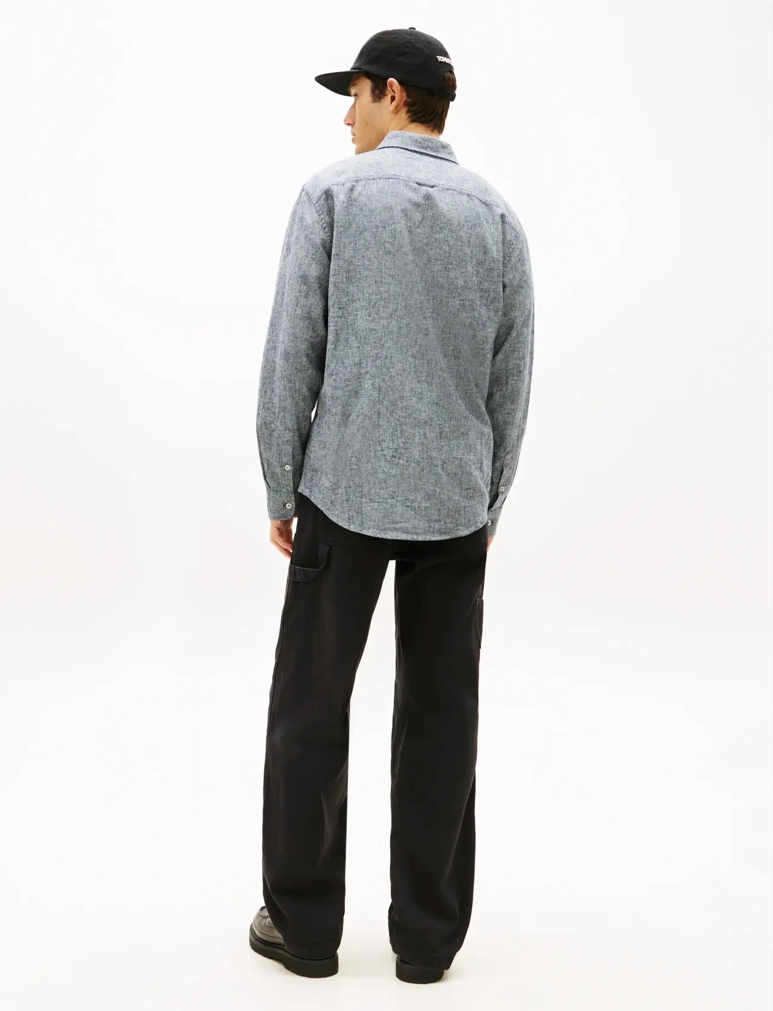Tommy Jeans - TJM REG LINEN BLEND SHIRT EXT - hørskjorter - dark night navy - 2