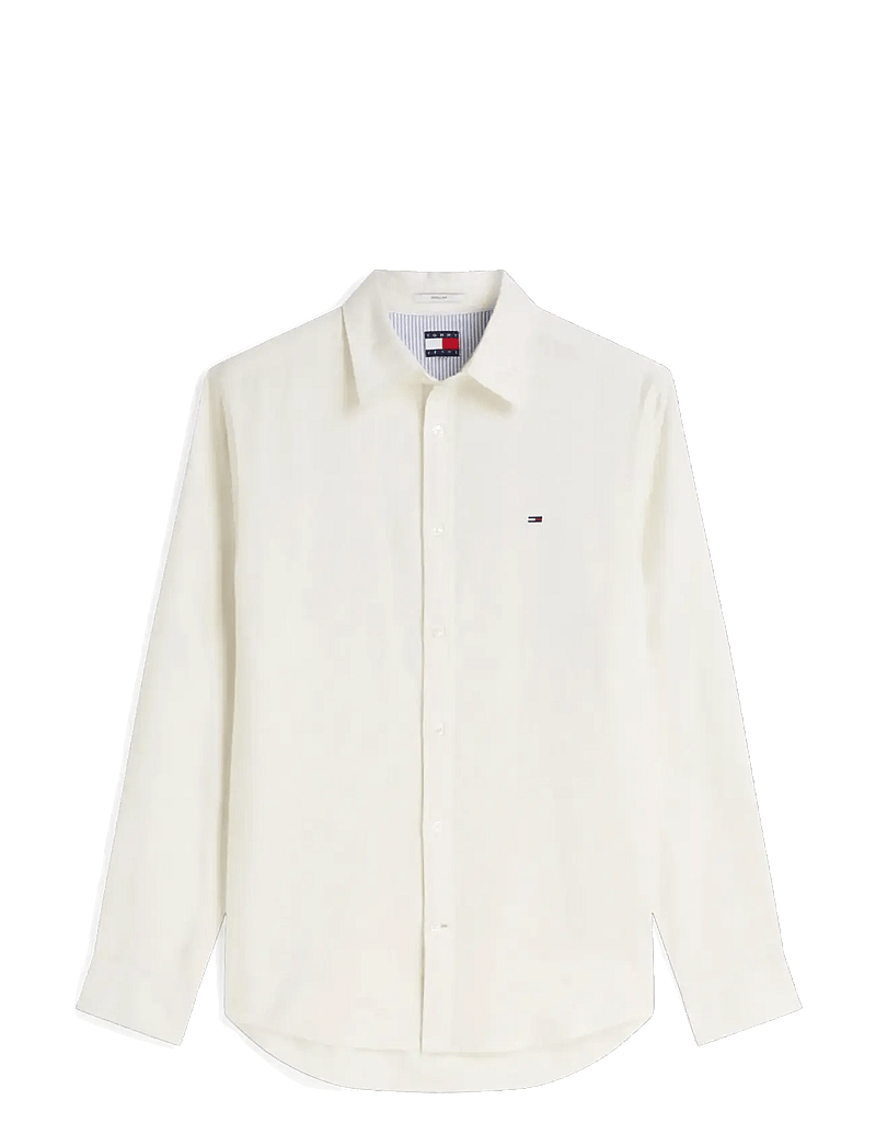Tommy Jeans - TJM REG LINEN BLEND SHIRT EXT - linen shirts - ecru - 0