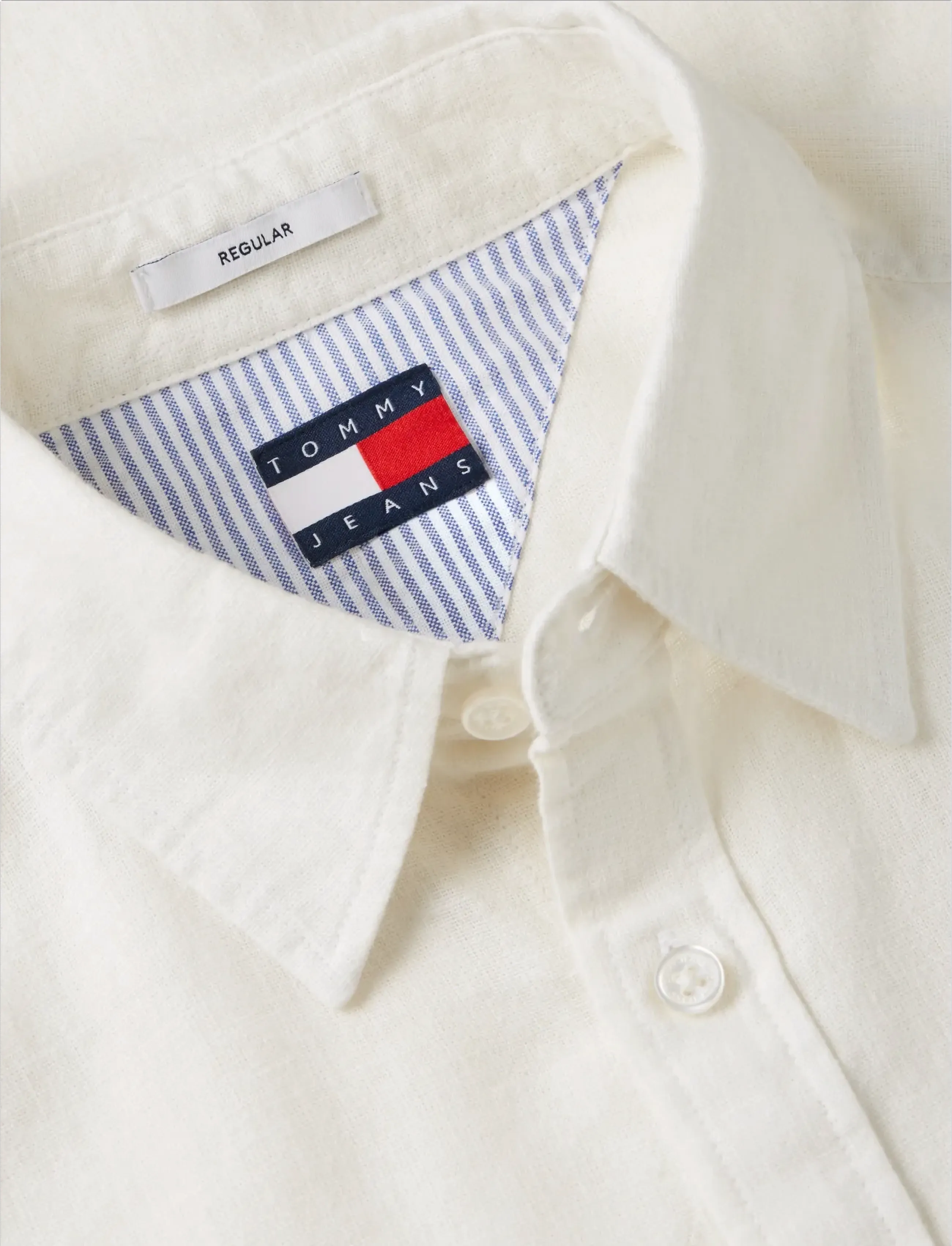 Tommy Jeans - TJM REG LINEN BLEND SHIRT EXT - hørskjorter - ecru - 5