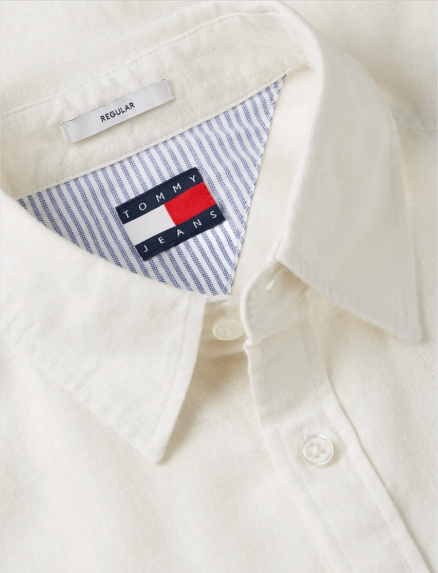 Tommy Jeans - TJM REG LINEN BLEND SHIRT EXT - leinenhemden - ecru - 5
