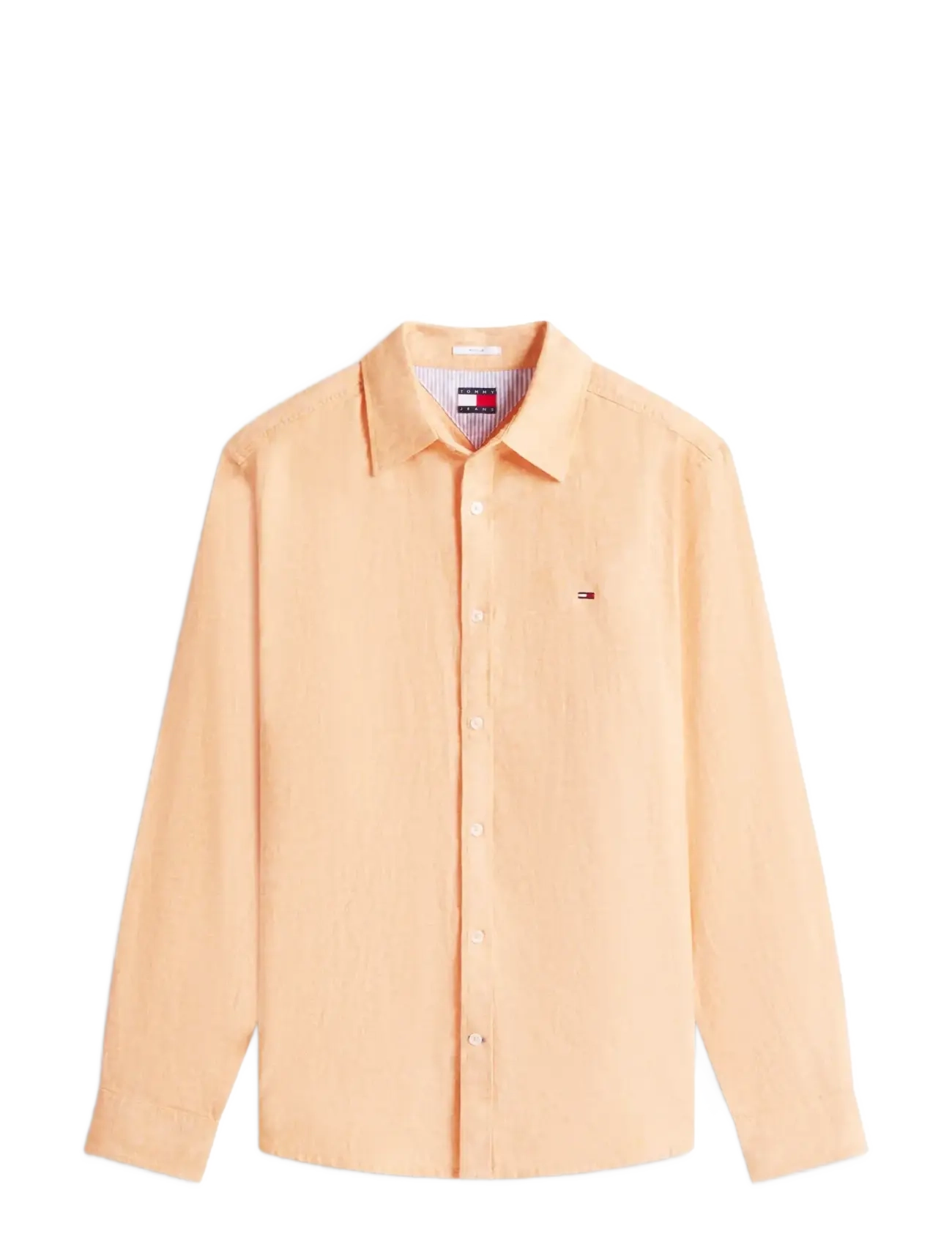 Tommy Jeans TJM REG LINEN BLEND SHIRT EXT - Skjorter - LUSH ORANGE / orange