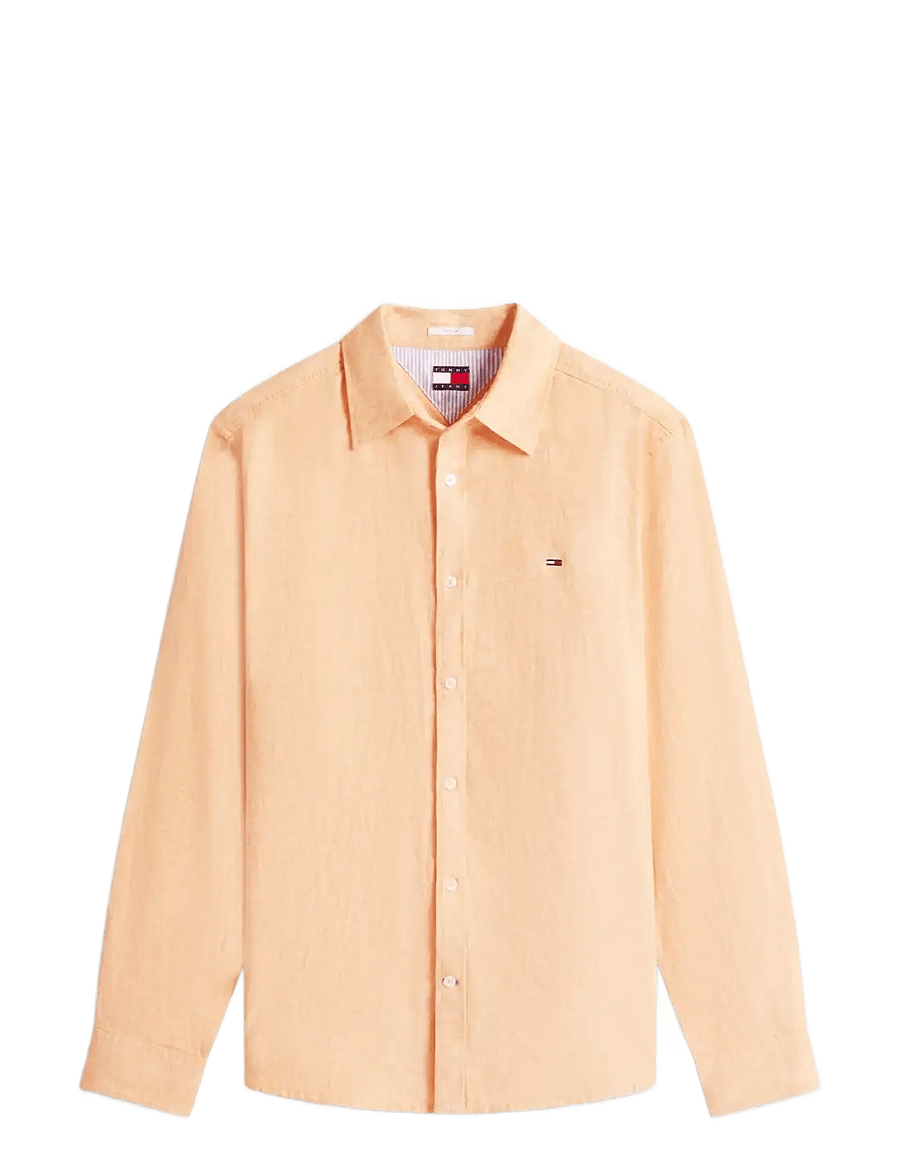 Tommy Jeans - TJM REG LINEN BLEND SHIRT EXT - leinenhemden - lush orange - 1