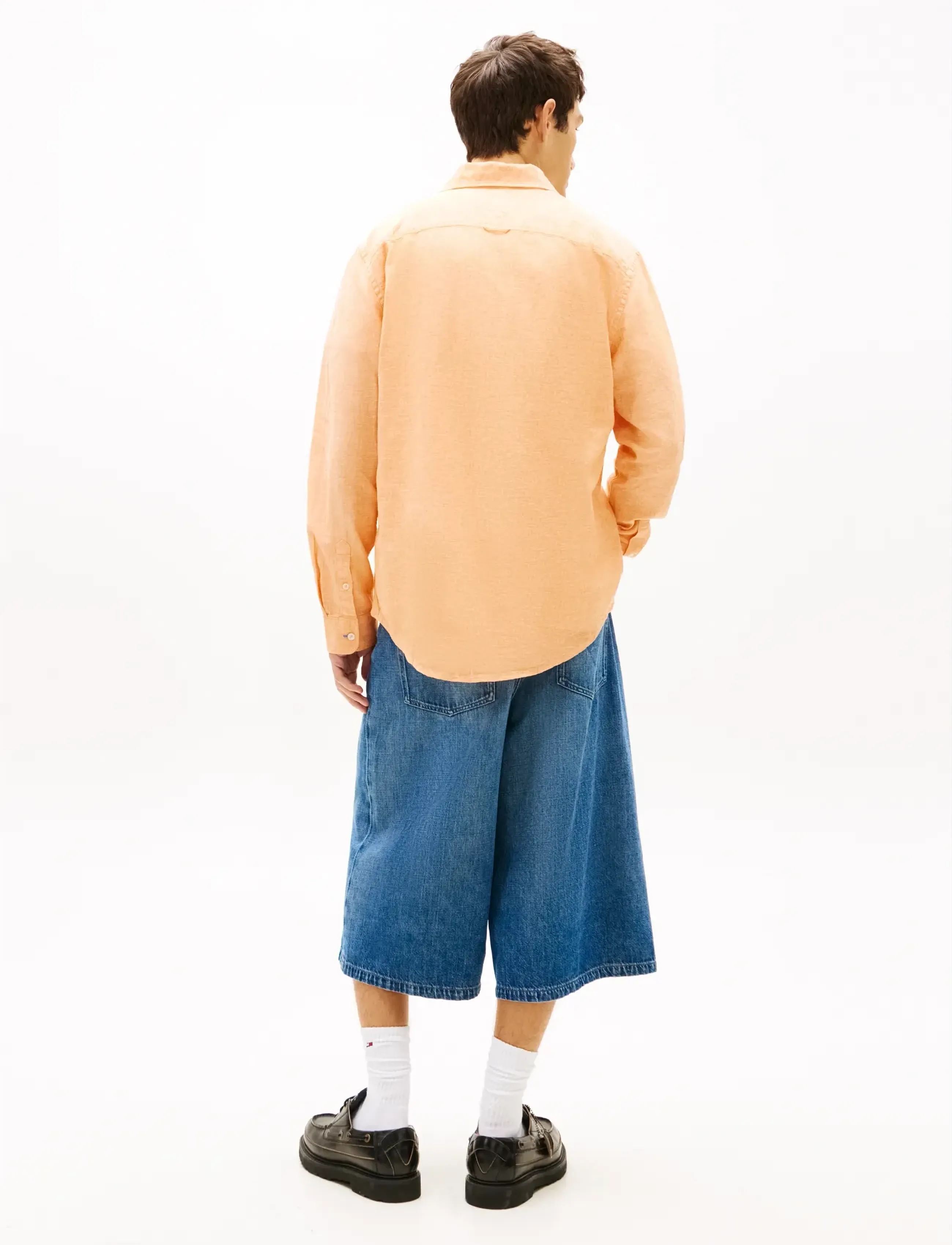 Tommy Jeans - TJM REG LINEN BLEND SHIRT EXT - hørskjorter - lush orange - 2