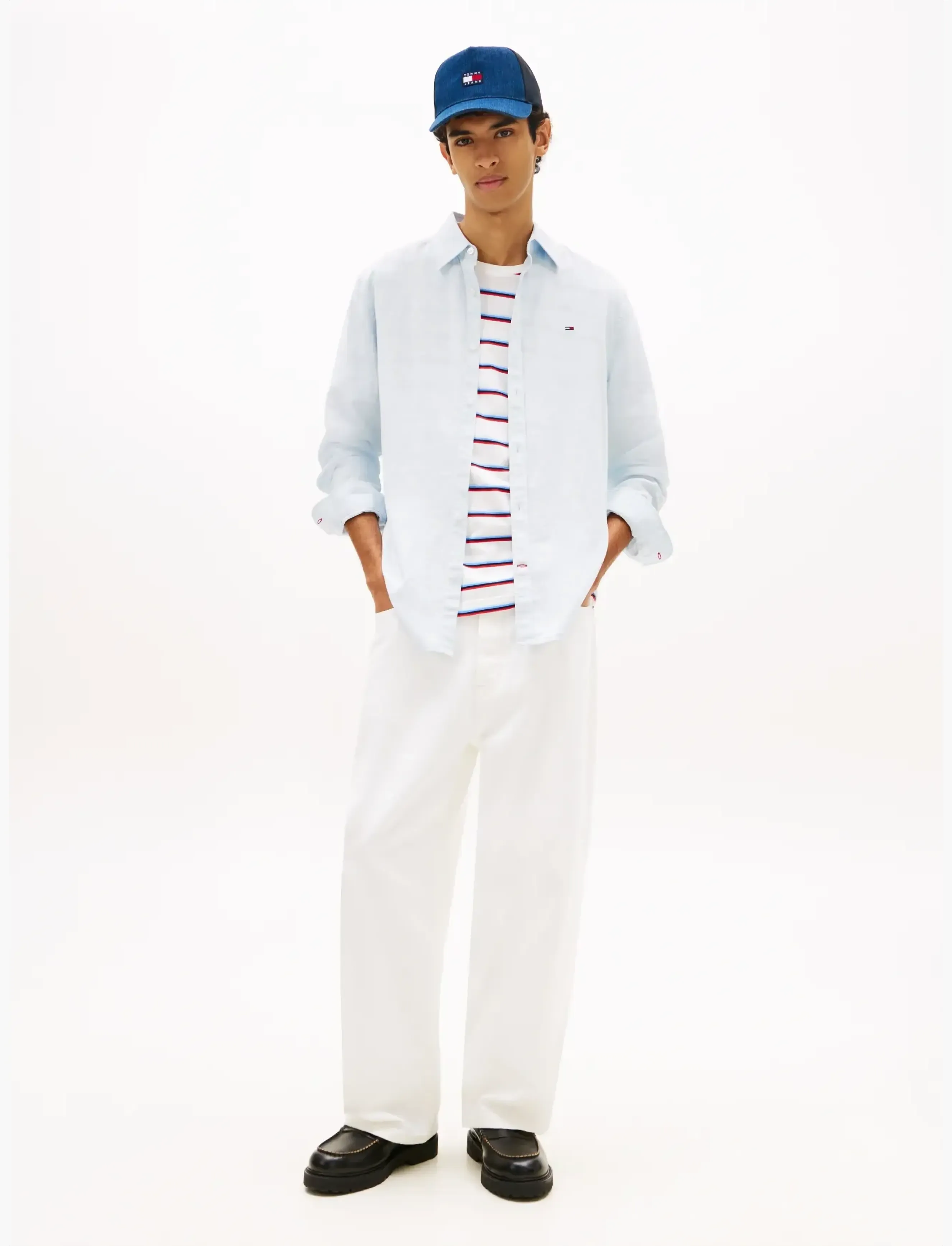 Tommy Jeans - TJM REG LINEN BLEND SHIRT EXT - hørskjorter - sweet blue - 3