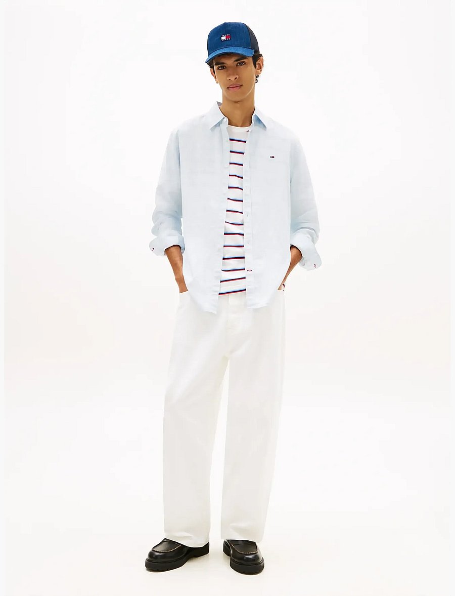 Tommy Jeans - TJM REG LINEN BLEND SHIRT EXT - leinenhemden - sweet blue - 3