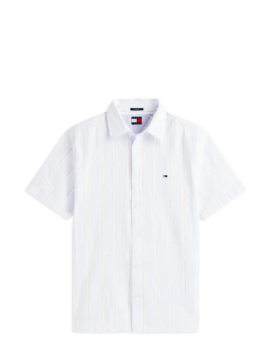 Tommy Jeans - TJM REG SEERSUCKR PTRN SHIRT EXT - kurzarmhemden - sweet blue stripe - 1