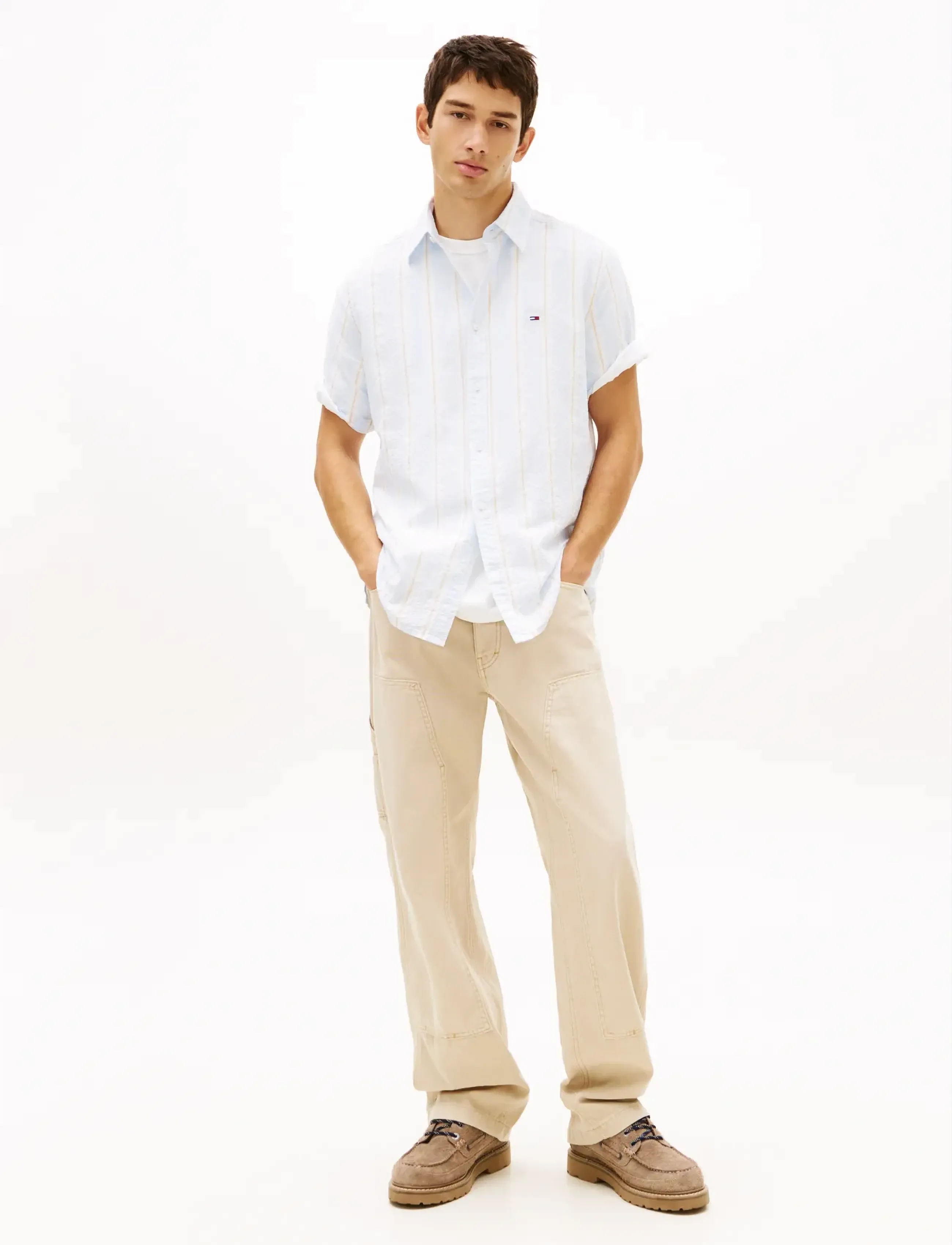 Tommy Jeans - TJM REG SEERSUCKR PTRN SHIRT EXT - kortærmede skjorter - sweet blue stripe - 3