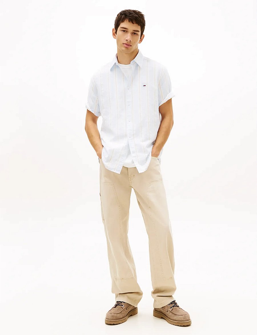 Tommy Jeans - TJM REG SEERSUCKR PTRN SHIRT EXT - kurzarmhemden - sweet blue stripe - 3