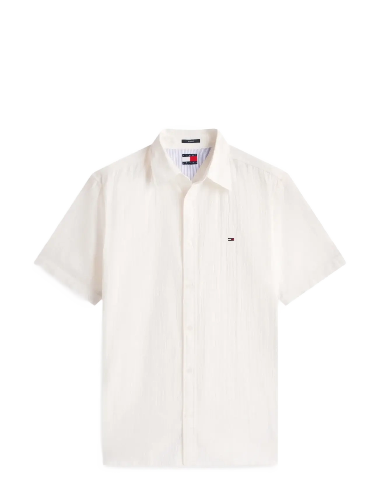 Tommy Jeans - TJM REG SEERSUCKER SHIRT EXT - kortærmede skjorter - ancient white - 1