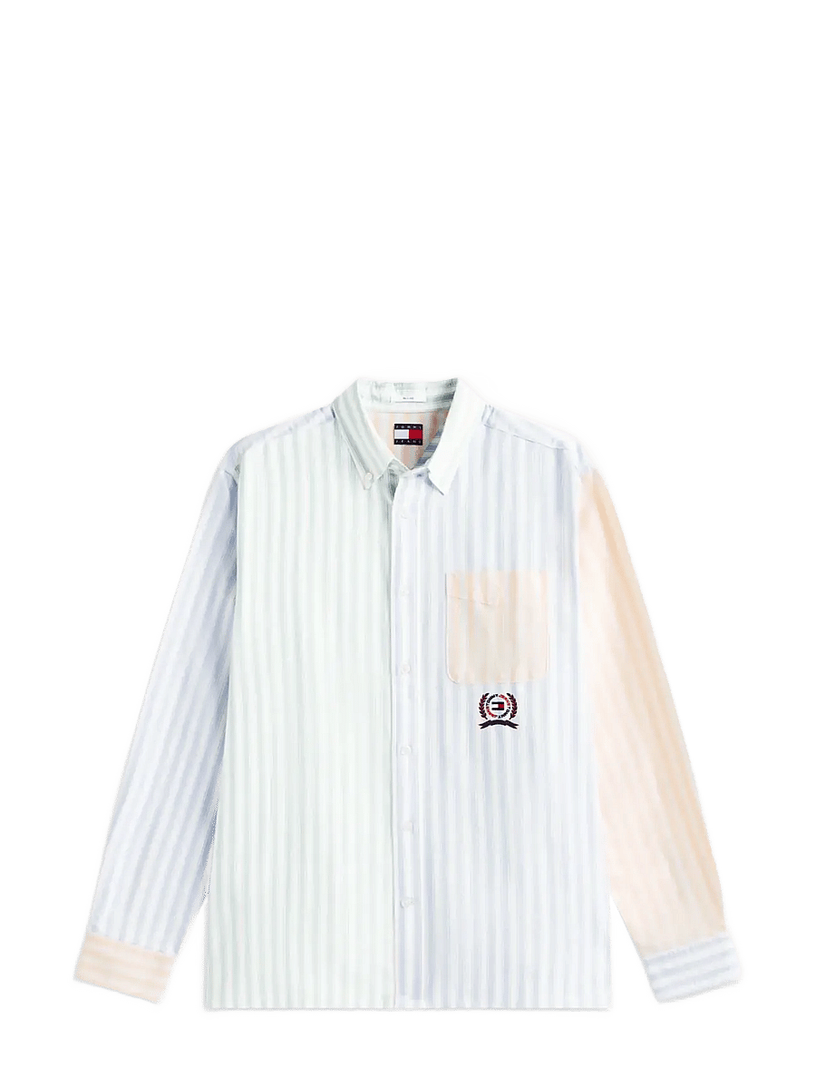 Tommy Jeans - TJM RLX OXFORD FUN STRIPE SHIRT - gestreifte hemden - blue twilight multi - 1