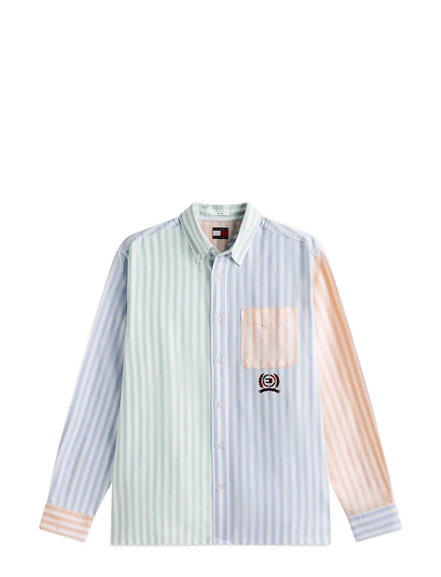 Tommy Jeans - TJM RLX OXFORD FUN STRIPE SHIRT - striped shirts - blue twilight multi - 1