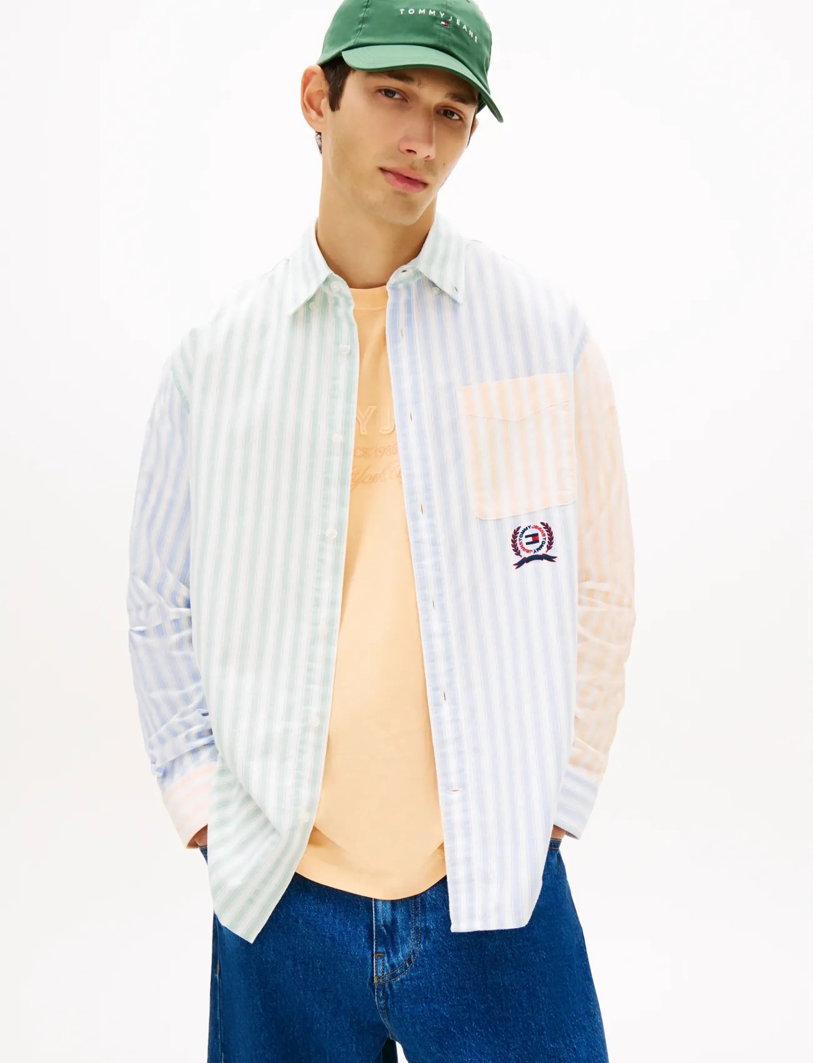 Tommy Jeans TJM RLX OXFORD FUN STRIPE SHIRT - Kleidung - BLUE TWILIGHT   MULTI / multi