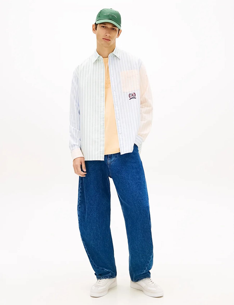 Tommy Jeans - TJM RLX OXFORD FUN STRIPE SHIRT - gestreifte hemden - blue twilight multi - 3