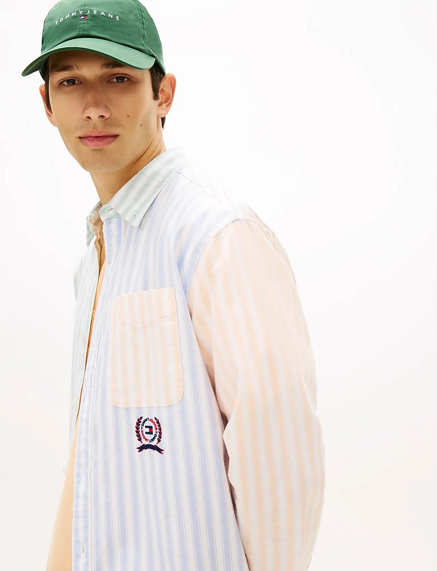 Tommy Jeans - TJM RLX OXFORD FUN STRIPE SHIRT - gestreifte hemden - blue twilight multi - 4