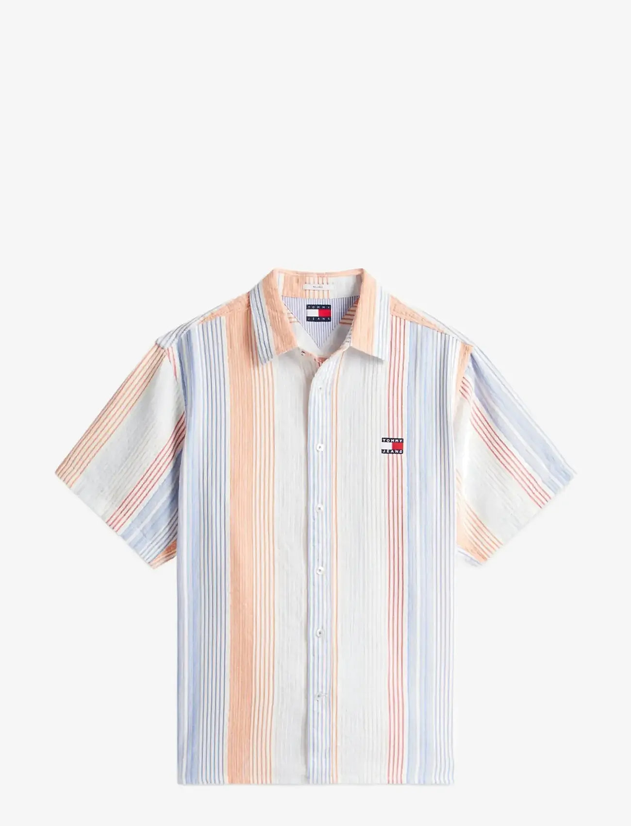 Tommy Jeans - TJM RLX STRIPE SS SHIRT EXT - short-sleeved shirts - ancient white stripes - 1