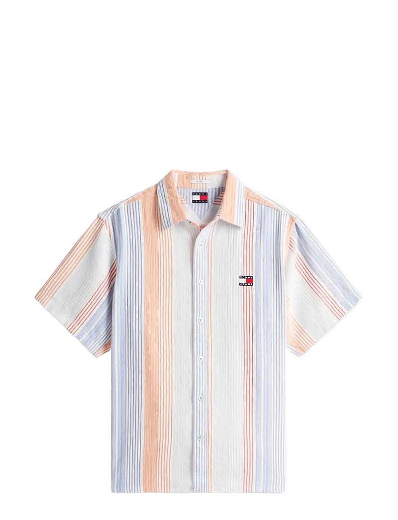 Tommy Jeans - TJM RLX STRIPE SS SHIRT EXT - short-sleeved shirts - ancient white stripes - 1