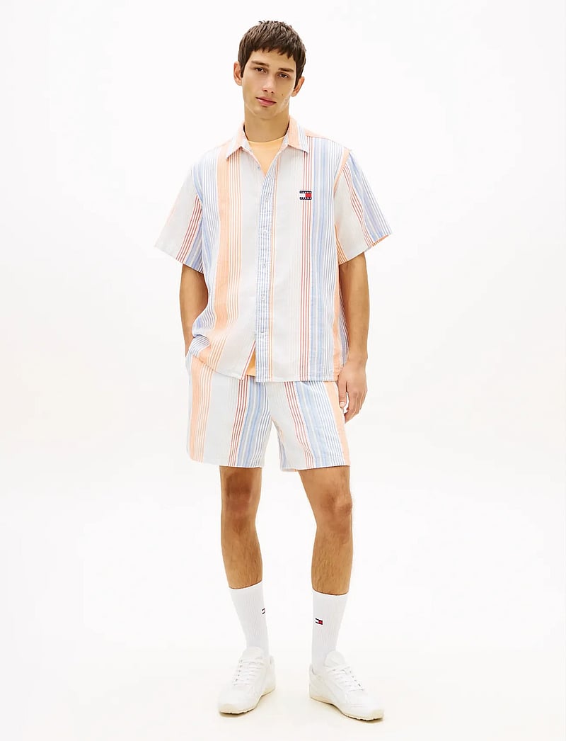 Tommy Jeans - TJM RLX STRIPE SS SHIRT EXT - short-sleeved shirts - ancient white stripes - 3